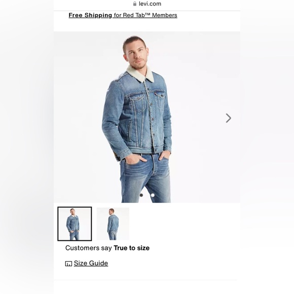 Levi’s sherpa lined denim jacket men’s  small - Picture 2 of 9